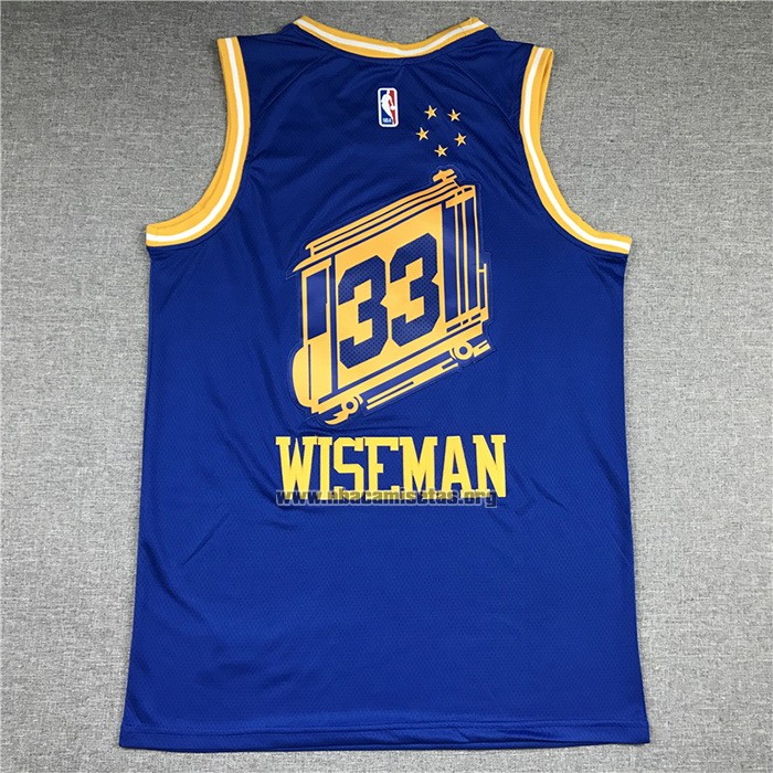 Camiseta Golden State Warriors James Wiseman NO 33 Hardwood Classics 2020 Azul